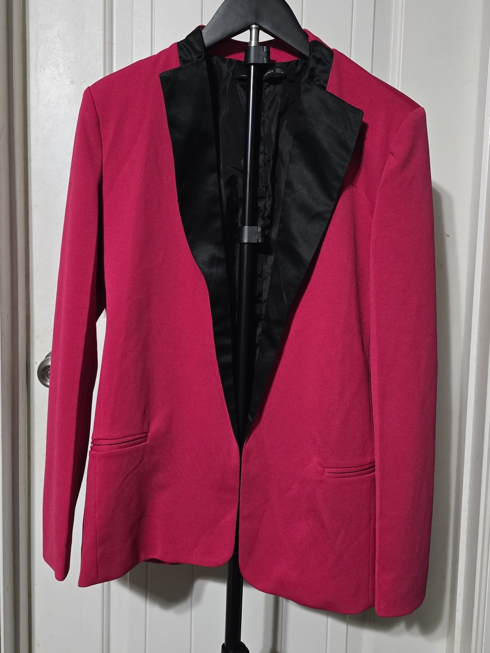 Women’s Open Front Hot Pink Blazer Jacket, fully lined